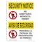 Signmission OSHA Security Sign, 10" Height, 14" Width, Rigid Plastic, No Admittance Permit Bilingual, Landscape OS-SN-P-1014-L-11573 - alternate 1